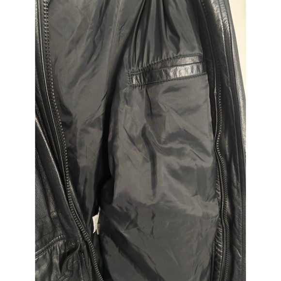 Vintage Avalanche Leather Men's Jacket X-Large Tall Lined Zipper Biker - Picture 12 of 15